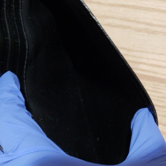 Authentic Mario Valentino Black Leather Printed Clutch Bag Vintage 10.25x7"-inch - Picture 6 of 16